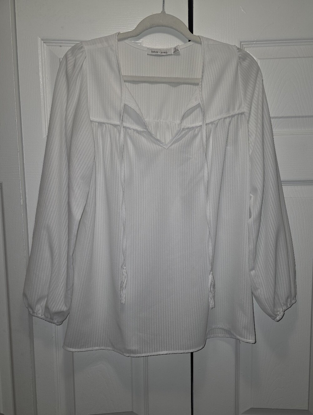 Bishop + Young Oversized White Peasant Top Size XS